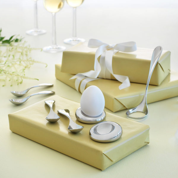 Hardanger egg holder, egg spoons and egg ladle